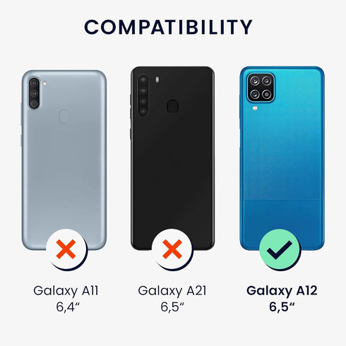 kwmobile Case Compatible with Samsung Galaxy A12 Case - Soft Slim Protective TPU Silicone Cover - White Matte...