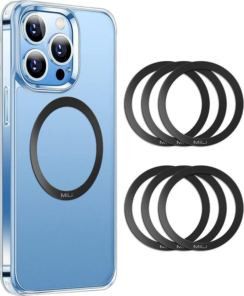 6 PCS Magnetic Adapter Rings with 3M Sticker, Universal Adhesive Metal Rings for Car Magnet, Compatible with Magsafe Accessories and Wireless Char...