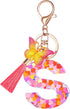Colourful Cute Initial Letter Keychains for Women Girls with Tassel Butterfly, Charm for Purse Handbags Backpacks...