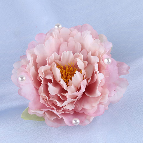 Hair Clip Flower Brooch, Pearl Floral Bohemia Hairpin Bridesmaid Hanfu Pin Up Brooch Party Wedding Decor Pink...