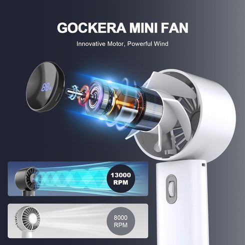 Portable Fan,1-100 Speeds Adjustable Personal Fan, 4200mah Battery Operated Fan, Digital Display, Small Handheld Fan for Women Men Outdoor Indoor ...