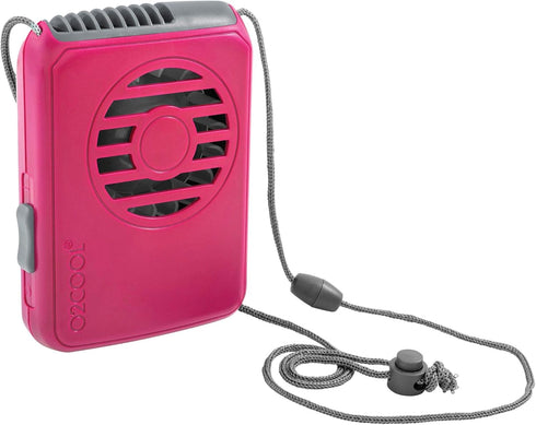 O2COOL Battery Powered Deluxe Necklace Fan For Personal Cooling With Adjustable Lanyard (Pink)...