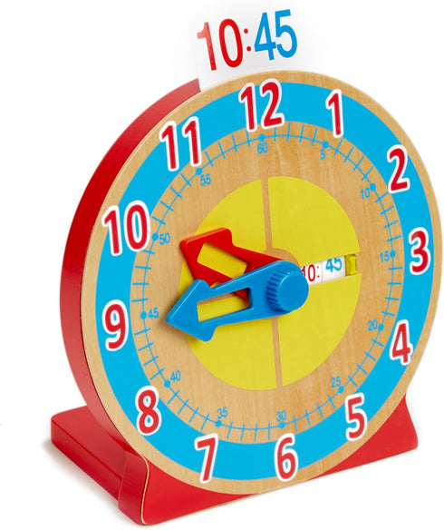 Melissa & Doug Turn & Tell Wooden Clock - Educational Toy With 12+ Reversible Time Cards...