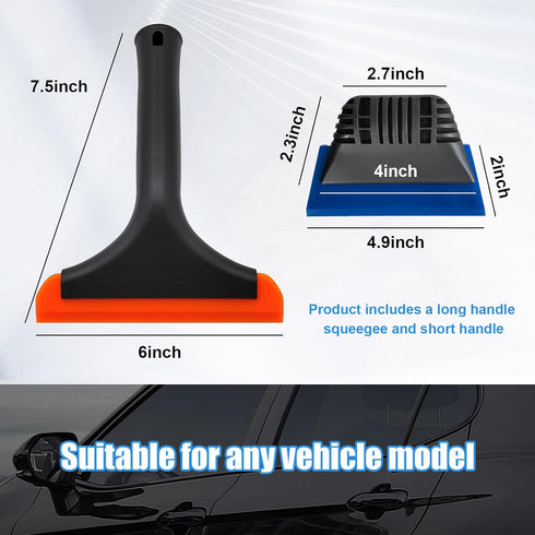 2 PCS Window Tint Tool, 5'' Rubber Small Squeegee & 6'' Silicone Cleaning Squeegee Kit, Multifunctional Window Tinting Wiper Scraper Car Accessori...