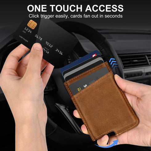 Dinghao RFID Blocking Slim Money Clip Aluminum Wallet Automatic Pop-up Card Case...
