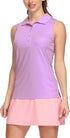 LastFor1 Women's Polo Sleeveless Shirts UPF 50+ Quick Dry Golf Tennis Athletic Tank Tops Outdoor Sports Purple M...