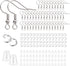 Stainless Steel Earring Hooks French Ear Wire, 600pcs Earring Making Findings Parts Jewels DIY Supplies Kits, with Silicone Earring Backs Stoppers...
