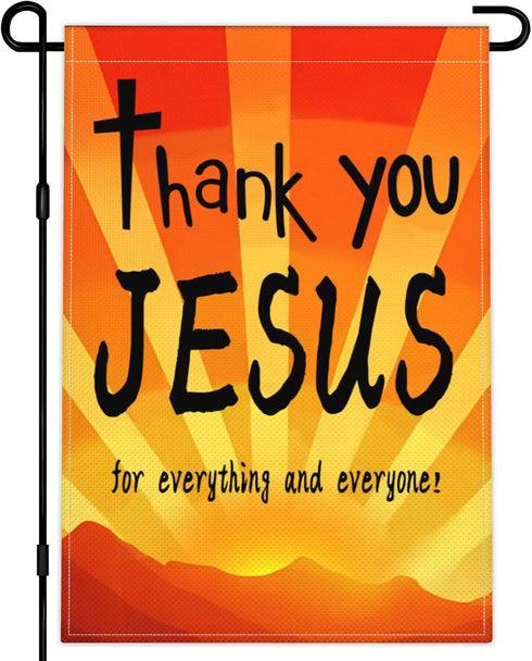 Thank You Jesus Garden Flag 12x18 Inch For Everything And Everyone Garden Flag 3ply Fabric Double Sided Christ Jesus Easter Garden Flag for Outdoo...
