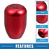 6 Speed Manual Shift Knob Car Shifter Stick Gear Knobs Aluminum AlloyShifting Lever with 8mm 10mm 12mm Adapters Red...