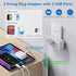 2 Prong to 3 Prong Outlet Adapter, US to Japan Plug Adapter with 3 USB, Multi Plug Outlet Extender, 6 Outlets with Hidden Plug, Travel Plug Adapte...