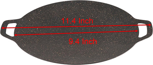 YIKANGHENG Thin Korean Grill Pan, 9 Inch Iron with Non-stick Coating Baking Tray on Heating Stove for Home, Party Travel and Outdoor (9 inch)...