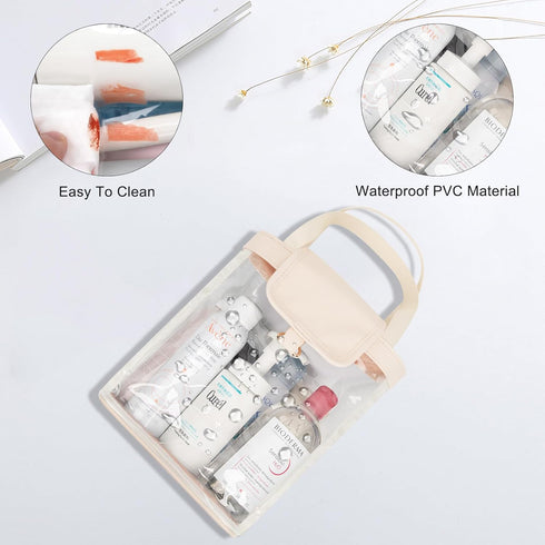Travel Toiletry Bag, Clear Hanging Toiletry Bag for Women Men, Waterproof Travel Bag for Toiletries, Transparent Makeup Bag Cosmetic Organizer, Po...