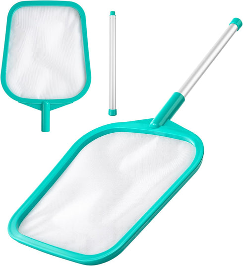 Pool Skimmer Net with Pole, 26", Hot Tub Skimmer Net, Pool Skimmer Net with Pole, Fine Mesh Net Skimmer Rake...