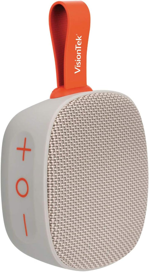 VisionTek SoundCube Wireless Bluetooth Speaker with IPX7 Waterproof Rating, BT 5.0, 6+ Hour Playtime, Built-in Mic, TWS Support (Gray) Compatible ...