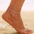 Ankle Bracelets for Women Gold Silver Layered Glitter Anklet for Women Waterproof Beach Cross Anklet Set Dainty Summer Foot Jewelry Gift...