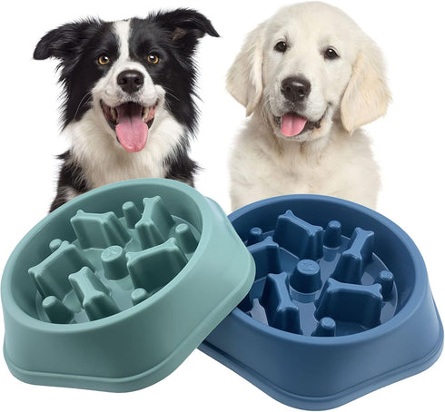CAISHOW Slow Feeder Dog Bowl Anti Gulping Healthy Eating Interactive Bloat Stop Fun Alternative Non Slip Dog Slow Food Feeding Pet Bowl Slow Eatin...