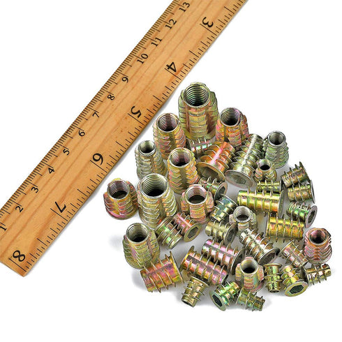 265 Pcs 12 Size M4/M5/M6/M8/M10 Nut Inserts - Zinc Alloy Screw Inserts Assortment Threaded Inserts for Wood, Hex Socket Drive Metric Bolt Fastener...