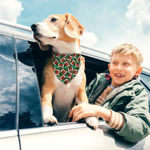 Nepnuser American Football Dog Bandana Touch Down Rugby Game Day Sports Themed Party Adjustable Triangle Bibs Scarf Accessories for Dogs Pets...