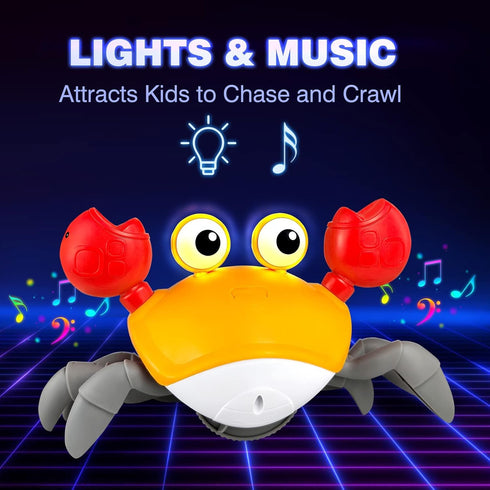 Baby Toys Crawling Crab Tummy Time Toy, Dancing Moving Walking Escape Cute Crab Learning Crawl Boy/Girl Gift, Interactive Development Sensory Toy ...