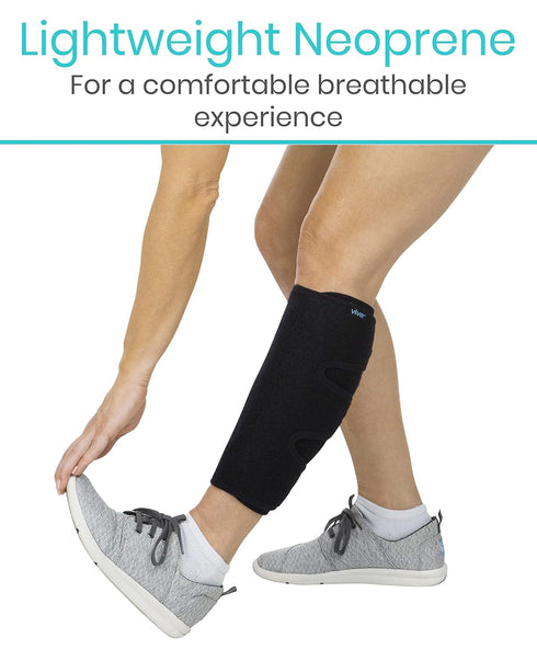 Vive Calf Brace - Adjustable Shin Splint Support - Lower Leg Compression Wrap Increases Circulation, Reduces Muscle Swelling - Calf Sleeve for Men...