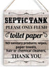 Farmhouse Bathroom Signs Wall Decor Rustic Septic Tank Please Only Flush Toilet Paper Thank you Wood Plaque Wooden Hanging Sign Decoration for Hom...