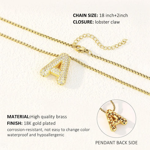 SENRAN Dainty Bubble Initial Letter Necklace for Women 18k Gold Plated Balloon A-Z Letter Pendant Name Choker Necklace Personalized Jewelry Gifts ...