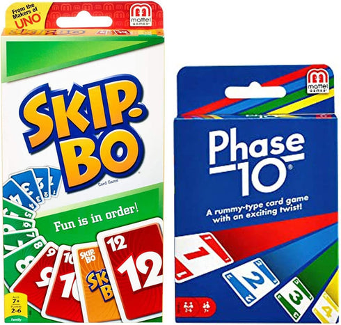 Mattel Phase 10 Card Game with Skip-Bo Card Game...