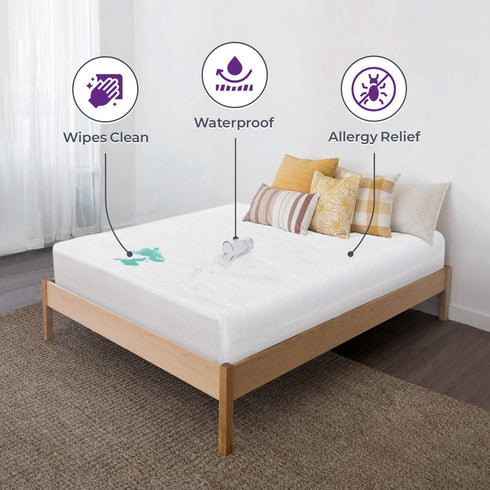 BLISSFORD Plastic Mattress Protector Zippered Cot Size, Waterproof Vinyl Mattress Cover, Heavy Duty Noiseless Mattress Encasement...