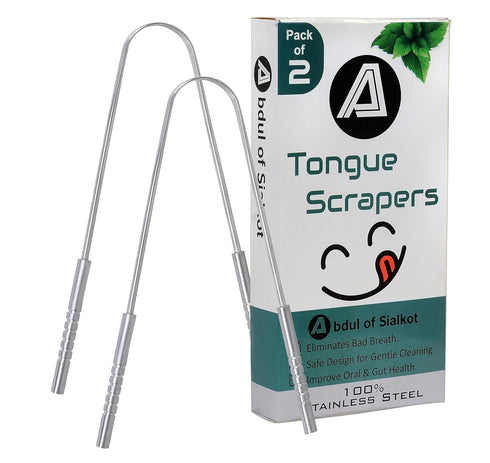 Tongue Cleaner for Hygiene,100% Stainless Steel for Oral CareTongue Scraper with Travel Case,Bad Breath Treatment Tongue Scraper for Adults Pack o...