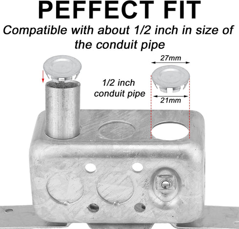 36 Pcs Knockout Seal Electrical Box Knockout Plugs for 1/2 Inch Pipe, Round Steel Removable Seal Electrical Box Fittings for Closure Unused Electr...