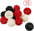Yaomiao 15 Pieces Wicker Rattan Balls Decorative Orbs Vase Fillers for Craft, Party, Wedding Table Decoration, Aromatherapy Accessories, 1.8 Inch ...