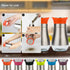 Evelyne Salt Pepper Seasoning Glass Shaker with Stainless Steel Cover 2 pcs Pack Set (Orange)...