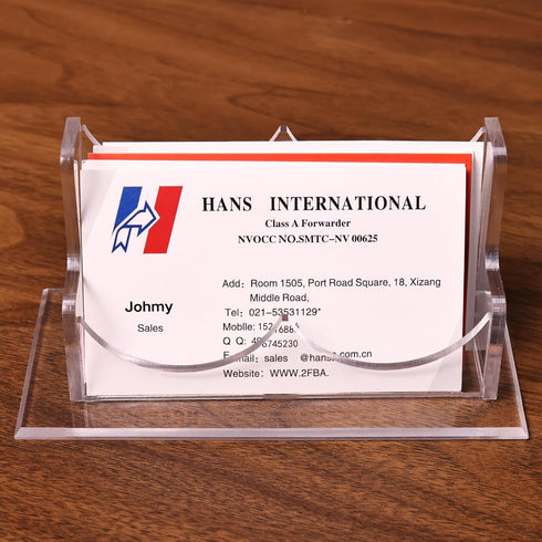 Business Card Holder for Desk Clear Acrylic Business Card Display Stand for Office Exhibition Home, 1 Slot Horizontal (Pack of 2)...