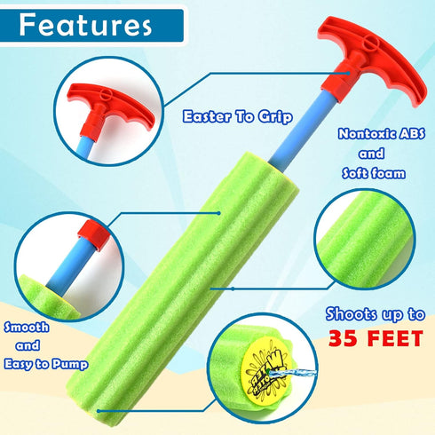 DraMosary Water Blaster Soaker Guns, 6 Pcs Colorful Foam Water Squirters, Water Shooters for Kids Bulk Summer Outdoor Swimming Water Game Fighting...