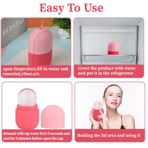 Facial Skincare Ice Roller Mold-Ice Roller for Face and Eye?Beauty Cube Brighten Skin &Enhance Natural Glow &Remove Fine Lines?Facial Beauty Ice R...