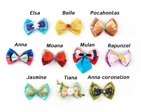 10pcs Princess Character Inspired Hair Bows Clips for Girls Women Costume Dress Up Accessories...