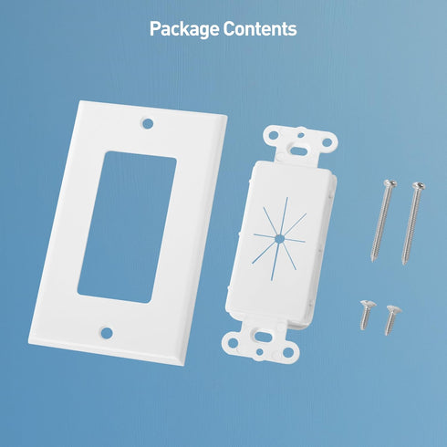Cable Matters 2-Pack 1-Gang Wall Cable Pass Through Wall Plates with Flexible Rubber Grommet, Cable Wall Plate, In Wall Cable Management Solution ...