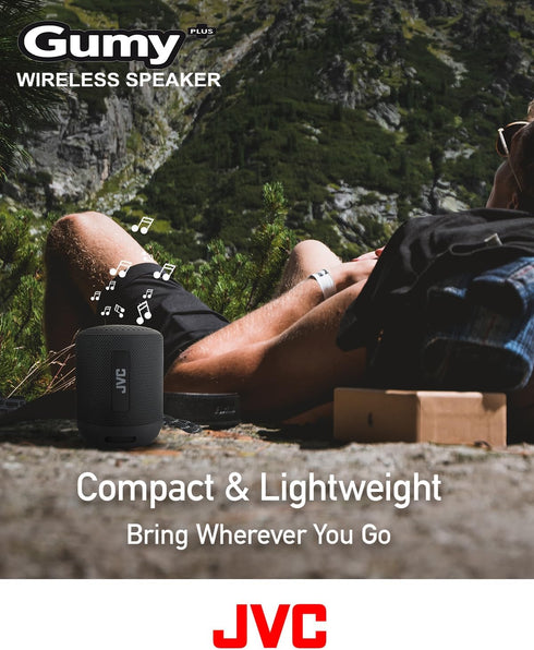 JVC Portable Gumy Plus Wireless Speaker with 45mm driver for Powerful Surround Sound, Bluetooth 5.3, Lightweight, TWS capability, USB-C, AUX in, u...