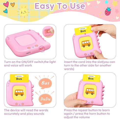 Talking Flash Cards,Kids Toddler Flash Cards with 240 Sight Words,Montessori Toys,Autism Sensory Toys,Speech Therapy Toys,Learning Educational Toy...