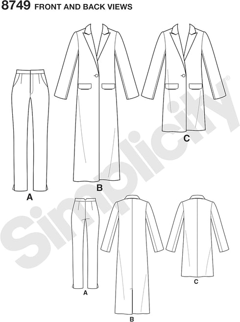 Simplicity Sewing Pattern 8749 A Misses'/Women's Mimi G Style Coat and Pants, Size 10-12-14-16-18, by Simplicity Creative Patterns...