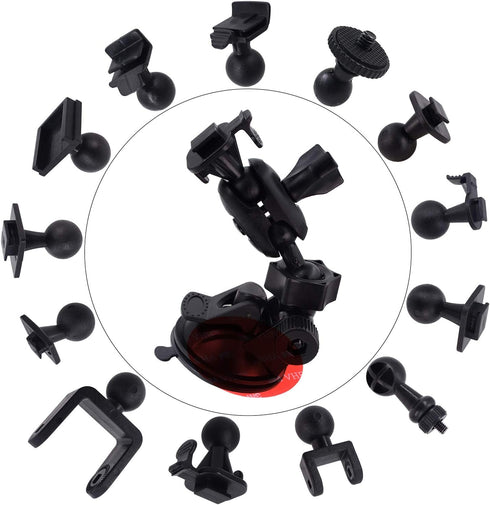 Dash Cam Suction Mount - Windshield & DashBoard Suction Cup Mount Holder/w Various Joints for Yi/Rexing/Falcon/Old Shark/VANTRUE/KDLINKS/WheelWitn...