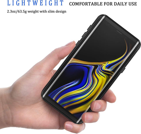Lanhiem for Galaxy Note 9 Phone Case, IP68 Waterproof Dustproof Shockproof Case with Built-in Screen Protector, Full Body Underwater Protective Cl...