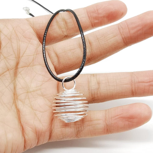 60PCS Spiral Bead Cages Pendants with 60PCS Chains Silver Plated for Jewelry Making Crafting Findings(8mm,14mm,20mm,25mm)...