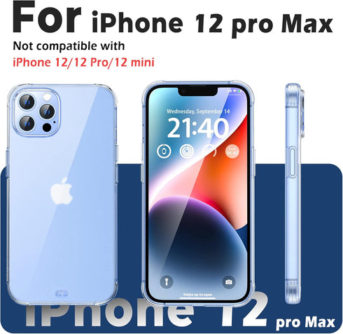 ORIbox iPhone 12 Pro Max Case Clear Matte Translucent Soft Edges Lightweight Shock Absorption Crystal Design Anti-Fingerprint...