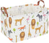 Kids Storage Basket,Collapsible Woodland Jungle Forest Printed Storage Bin,Rectangular Waterproof Gift Box with Handles,Baby Toy Baskets for Bedro...