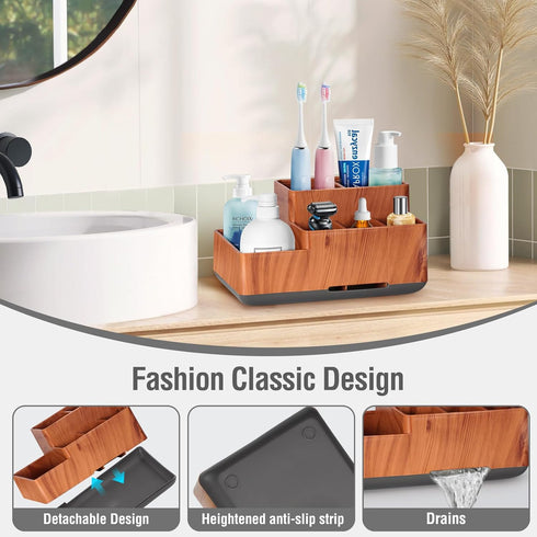 Electric Toothbrush Holder for Bathroom, Plastic Bathroom Countertop Organizer Compartment, Vanity Organizer Tray, Countertop Organizer Box, Kids ...