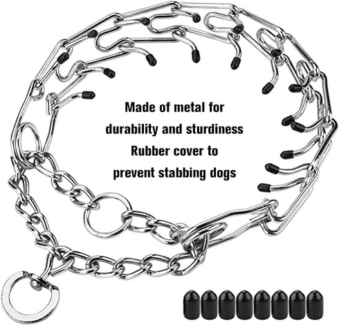 DogsStainless Steel Collar for Training Collar Tough and Durable efficient Training Adjustable and Removable Link Buckle with Comfortable Rubber t...