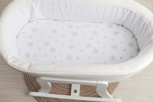 Ely's & Co. Bassinet Sheet Set 2 Pack 100% Jersey Cotton for Baby Girl and Baby Boy - Tan Drawn Star Design...