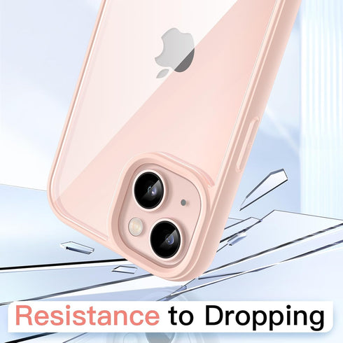 JETech Case for iPhone 13 6.1-Inch, Shockproof Phone Bumper Cover, Solid Color Matte TPU Frame, Anti-Scratch Clear Back (Pink)......