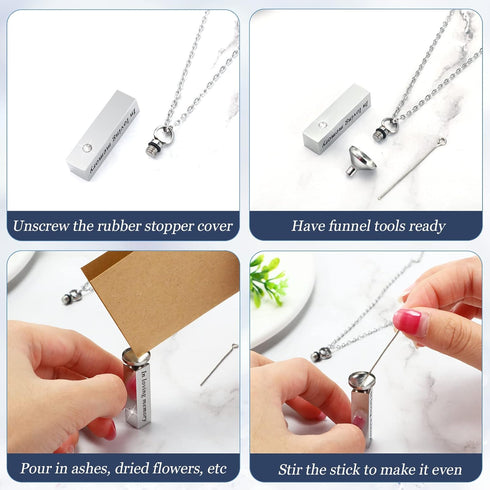 Urn Necklace for Ashes for Men and Women Cremation Jewelry for Ashes Stainless Steel Small Keepsake Pendant for Human Ashes...